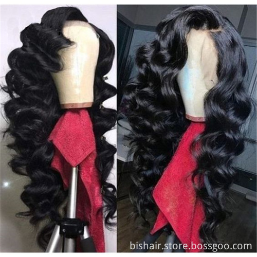 Loose Deep Wave Lace Front Wig Real Human Hair Brazil 4x4 Lace Hair Wig 150% Dense Holiday Hair Suitable for Women Natural Black